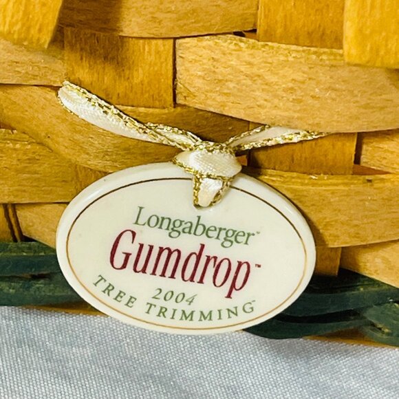 Longaberger 2004 Gumdrop Tree Tie Trimming Basket With Handles 7 inch Vintage - Picture 2 of 9